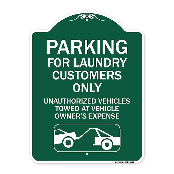 Parking for Laundry Customers Only Unauthorized Vehicles Towed at Vehicle Owners Exp, GW-1824-23443